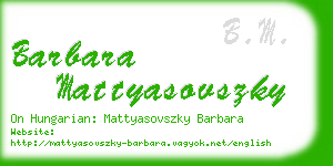 barbara mattyasovszky business card